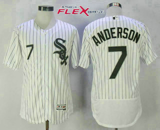 Men's Chicago White Sox #7 Tim Anderson White Home Stitched MLB Majestic Flex Base Jersey