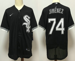 Men's Chicago White Sox #74 Eloy Jimenez Black Stitched MLB Flex Base Nike Jersey