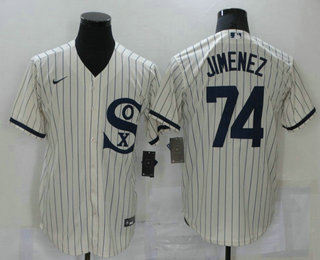 Men's Chicago White Sox #74 Eloy Jimenez 2021 Cream Field of Dreams Name Cool Base Stitched Nike Jersey