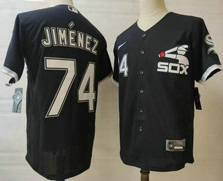 Men's Chicago White Sox #74 Eloy Jimenez Black Black Stitched MLB Cool Base Nike Jersey