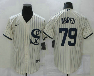 Men's Chicago White Sox #79 Jose Abreu 2021 Cream Field of Dreams Name Cool Base Stitched Nike Jersey