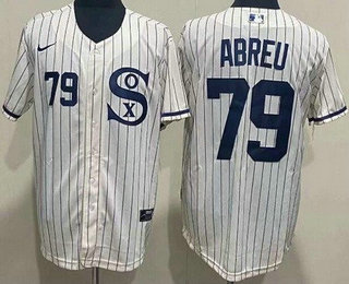 Men's Chicago White Sox #79 Jose Abreu Cream Player Name 2021 Field of Dreams Authentic Jersey