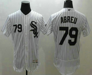 Men's Chicago White Sox #79 Jose Abreu White(Black Strip) Flexbase 2016 MLB Player Jersey