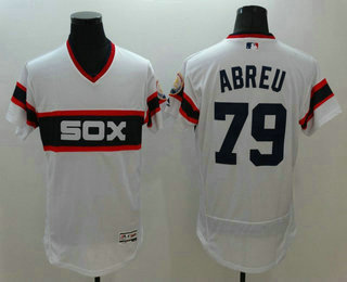 Men's Chicago White Sox #79 Jose Abreu White Pullover Flexbase 2016 MLB Player Jersey