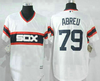 Men's Chicago White Sox #79 Jose Abreu White Pullover Stitched MLB Majestic Cool Base Jersey