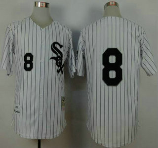 Men's Chicago White Sox #8 Bo Jackson 1993 White Mitchell & Ness Throwback Jersey