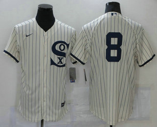 Men's Chicago White Sox #8 Bo Jackson 2021 Cream Navy Field of Dreams Name Flex Base Stitched Jersey