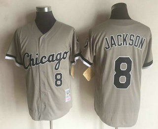 Men's Chicago White Sox #8 Bo Jackson Grey Throwback Jersey By Mitchell & Ness