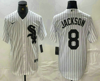 Men's Chicago White Sox #8 Bo Jackson White Cool Base Jersey