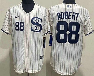 Men's Chicago White Sox #88 Luis Robert Cream Player Name 2021 Field of Dreams Authentic Jersey