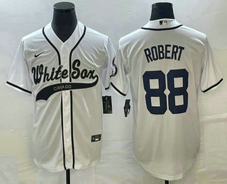 Men's Chicago White Sox #88 Luis Robert White Cool Base Stitched Baseball Jersey 02