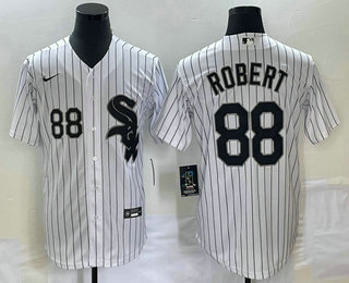 Men's Chicago White Sox #88 Luis Robert White Cool Base Stitched Jersey