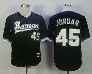 Men's Chicago White Sox Birmingham Barons #45 Michael Jordan Black Stitched Majestic Baseball Jersey