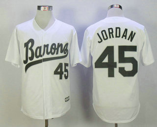 Men's Chicago White Sox Birmingham Barons #45 Michael Jordan Retired White Stitched Majestic Baseball Jersey