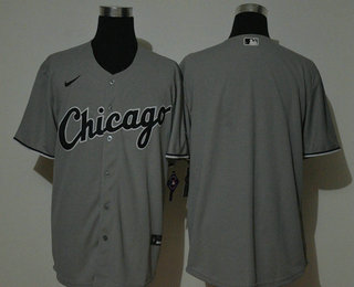 Men's Chicago White Sox Blank Grey Stitched MLB Cool Base Nike Jersey