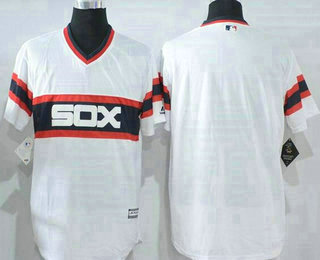 Men's Chicago White Sox Blank White Pullover Stitched MLB Majestic Cool Base Jersey