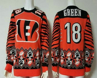 Men's Cincinnati Bengals #18 A. J. Green Multicolor NFL Sweater