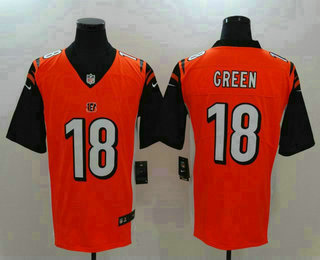 Men's Cincinnati Bengals #18 A.J. Green Orange 2017 Vapor Untouchable Stitched NFL Nike Limited Jersey