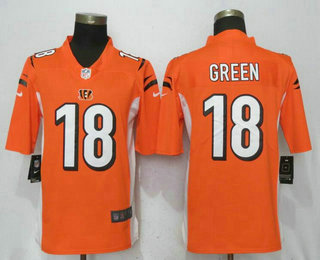 Men's Cincinnati Bengals #18 A.J. Green Orange 2018 Vapor Untouchable Stitched NFL Nike Limited Jersey