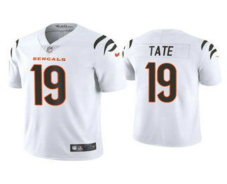 Men's Cincinnati Bengals #19 Auden Tate 2021 White Vapor Untouchable Limited Stitched Jersey