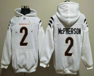 Men's Cincinnati Bengals #2 Evan McPherso White Pocket Stitched NFL Pullover Hoodie