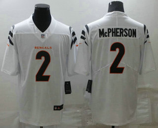 Men's Cincinnati Bengals #2 Evan McPherson NEW White 2021 Vapor Untouchable Stitched NFL Nike Limited Jersey