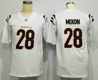 Men's Cincinnati Bengals #28 Joe Mixon NEW White 2021 Vapor Untouchable Stitched NFL Nike Limited Jersey