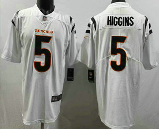 Men's Cincinnati Bengals #5 Tee Higgins White 2023 Vapor Untouchable Stitched Nike Limited Jersey