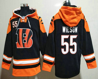 Men's Cincinnati Bengals #55 Logan Wilson Black Ageless Must Have Lace Up Pullover Hoodie