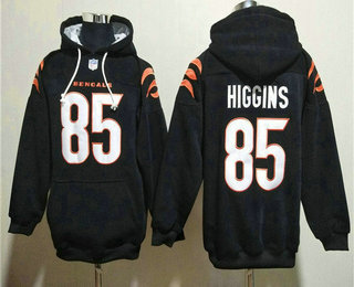 Men's Cincinnati Bengals #85 Tee Higgins Black Pullover Hoodie