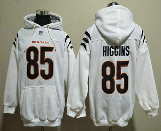 Men's Cincinnati Bengals #85 Tee Higgins White Pocket Stitched NFL Pullover Hoodie