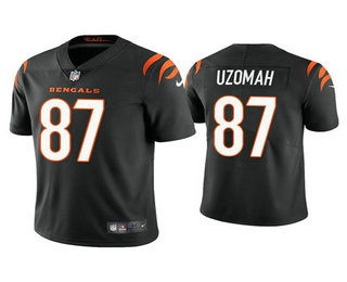 Men's Cincinnati Bengals #87 C.J. Uzomah 2021 New Black Vapor Untouchable Limited Stitched Jersey