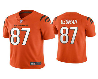 Men's Cincinnati Bengals #87 C.J. Uzomah 2021 New Orange Vapor Untouchable Limited Stitched Jersey