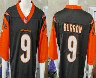 Men's Cincinnati Bengals #9 Joe Burrow NEW Black 2021 Vapor Stitched Nike Limited Jersey