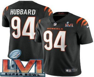 Men's Cincinnati Bengals #94 Sam Hubbard Black 2022 Super Bowl LVI Vapor Untouchable Stitched Limited Jersey