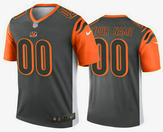 Men's Cincinnati Bengals Customized Silver Inverted Legend Stitched NFL Jersey