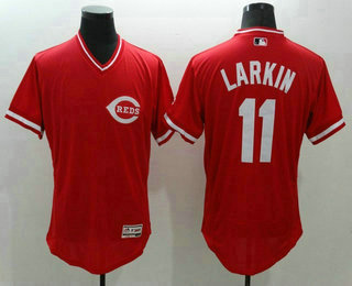 Men's Cincinnati Reds #11 Barry Larkin Red Flexbase 2016 MLB Player Jersey