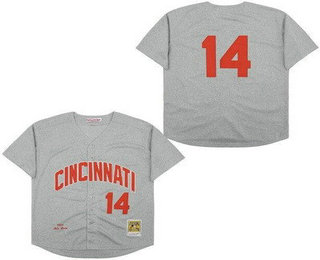 Men's Cincinnati Reds #14 Pete Rose Gray 1969 Throwback Jersey