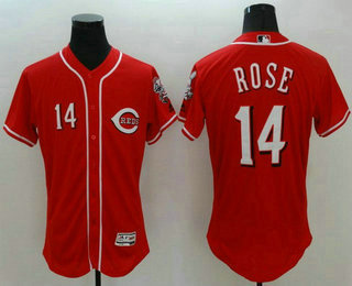 Men's Cincinnati Reds #14 Pete Rose Retired Red 2016 Flexbase Majestic Baseball Jersey