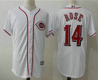 Men's Cincinnati Reds #14 Pete Rose Retired White Cool Base Stitched MLB Jersey