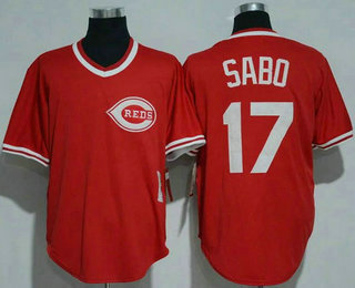 Men's Cincinnati Reds #17 Chris Sabo Red Throwback Jersey By Mitchell & Ness