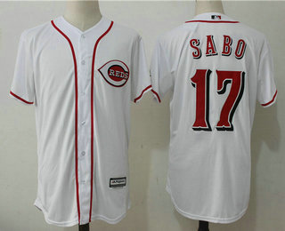 Men's Cincinnati Reds #17 Chris Sabo Retired White Cool Base Stitched MLB Jersey