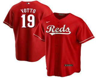 Men's Cincinnati Reds #19 Joey Votto Red Stitched MLB Cool Base Nike Jersey