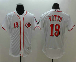 Men's Cincinnati Reds #19 Joey Votto White Flexbase 2016 MLB Player Jersey