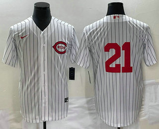 Men's Cincinnati Reds #21 Hunter Greene White Field of Dreams Stitched Baseball Jersey