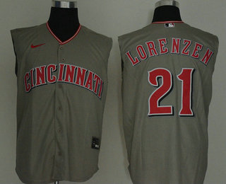 Men's Cincinnati Reds #21 Michael Lorenzen Gray 2020 Cool and Refreshing Sleeveless Fan Stitched MLB Nike Jersey