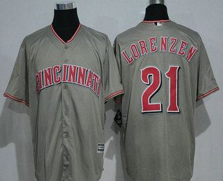 Men's Cincinnati Reds #21 Michael Lorenzen Gray Road Stitched MLB Majestic Cool Base Jersey