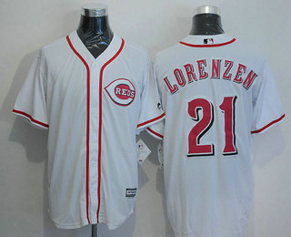 Men's Cincinnati Reds #21 Michael Lorenzen White Home Stitched MLB Majestic Cool Base Jersey