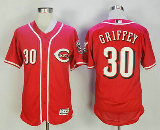 Men's Cincinnati Reds #30 Ken Griffey Jr Retired Red Stitched MLB Majestic Flex Base Jersey