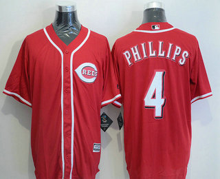 Men's Cincinnati Reds #4 Brandon Phillips Red Stitched MLB Majestic Cool Base Jersey